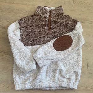 Cream and Mocha Sherpa Pullover